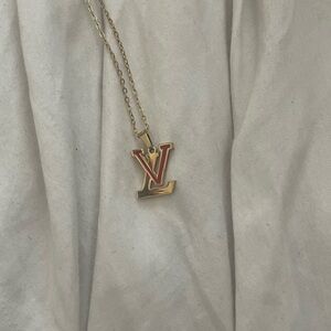 Gold and Red Pendant Necklace